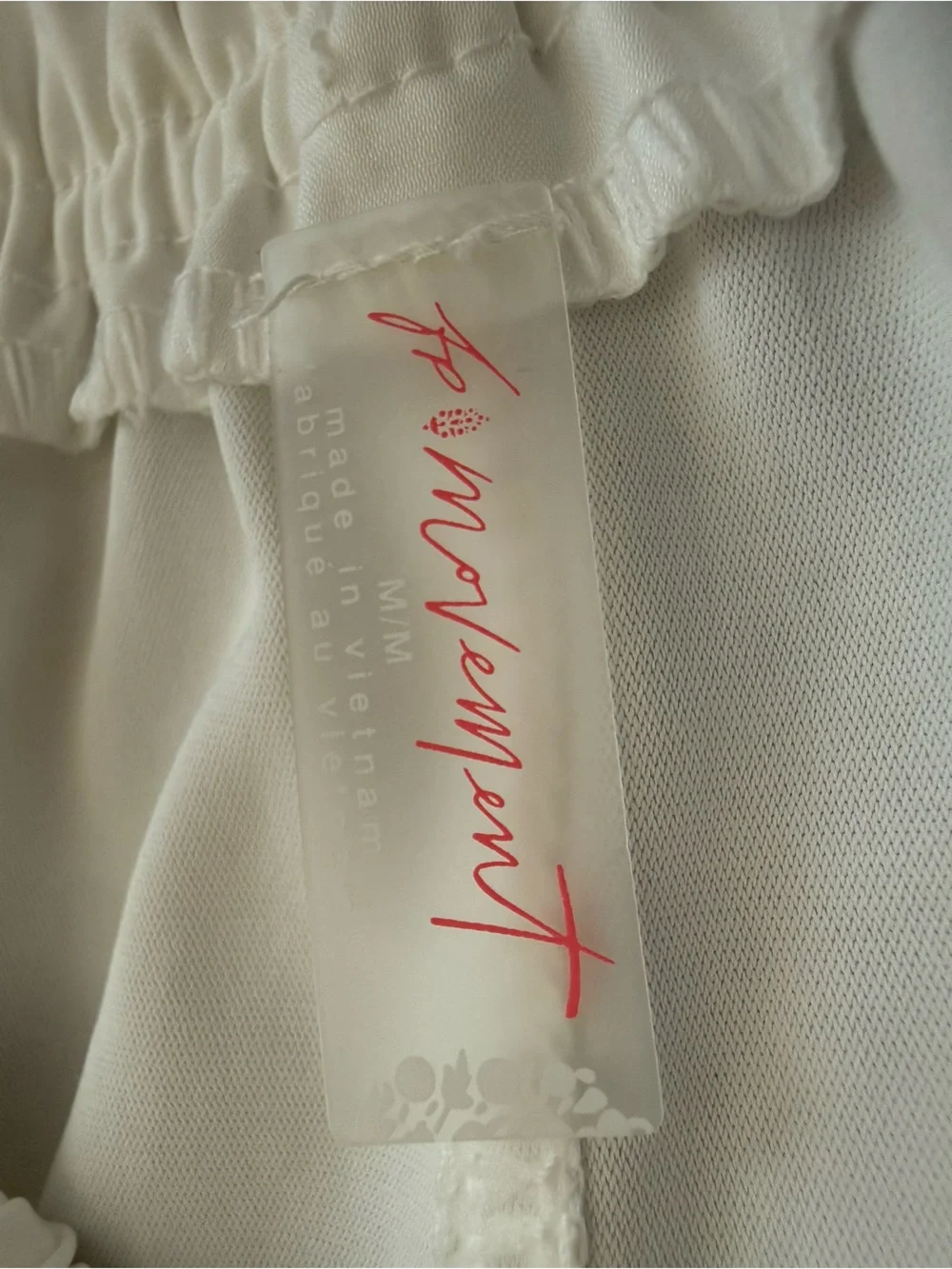 LIKE NEW Free People Movement Wish It Wide Leg Pant White Elastic Waist Medium - Picture 4 of 14
